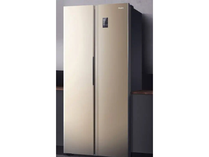 海尔 （Haier ）480升风冷无霜变频智能对开门双门冰箱90°悬停门双变频金色BCD-480WBPT